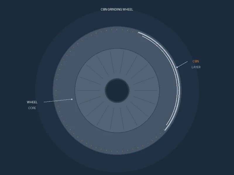 CBN grinding wheel product visual for bearing steel grinding — superabrasive wheel with CBN layer and mounting bore