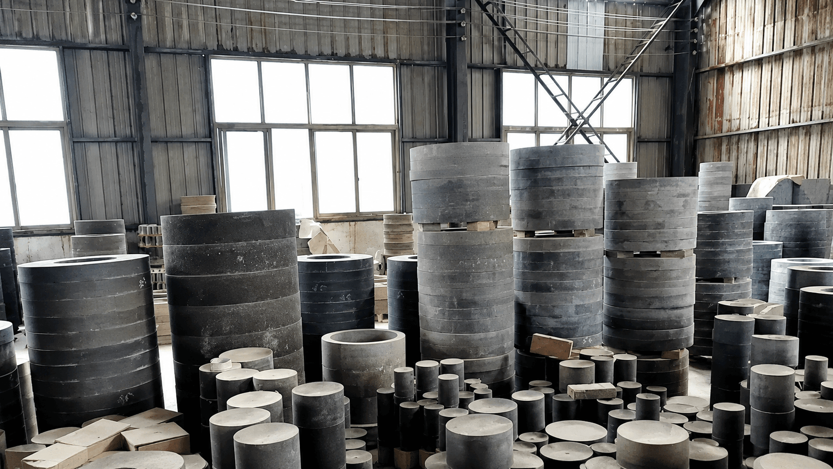 Youlin Abrasive factory interior with grinding wheel production equipment and workstations