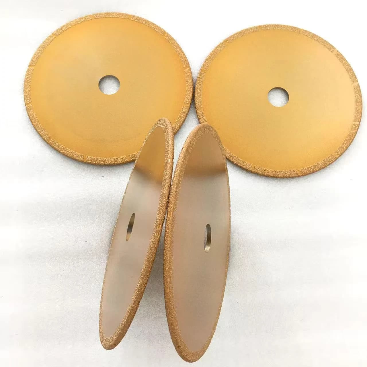 thin brazed diamond discs shown as full circles and segment shapes