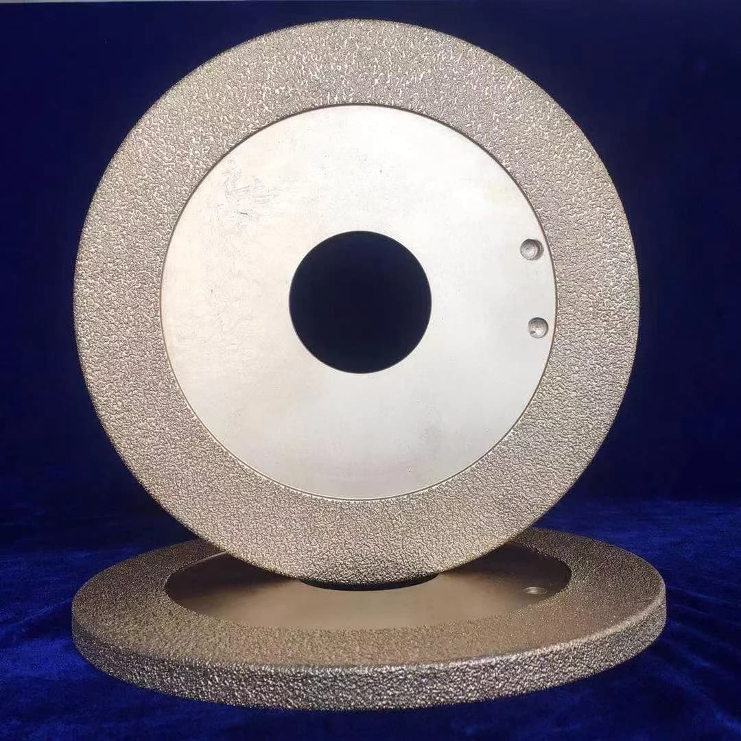 brazed diamond flat disc with a coated rim and bore