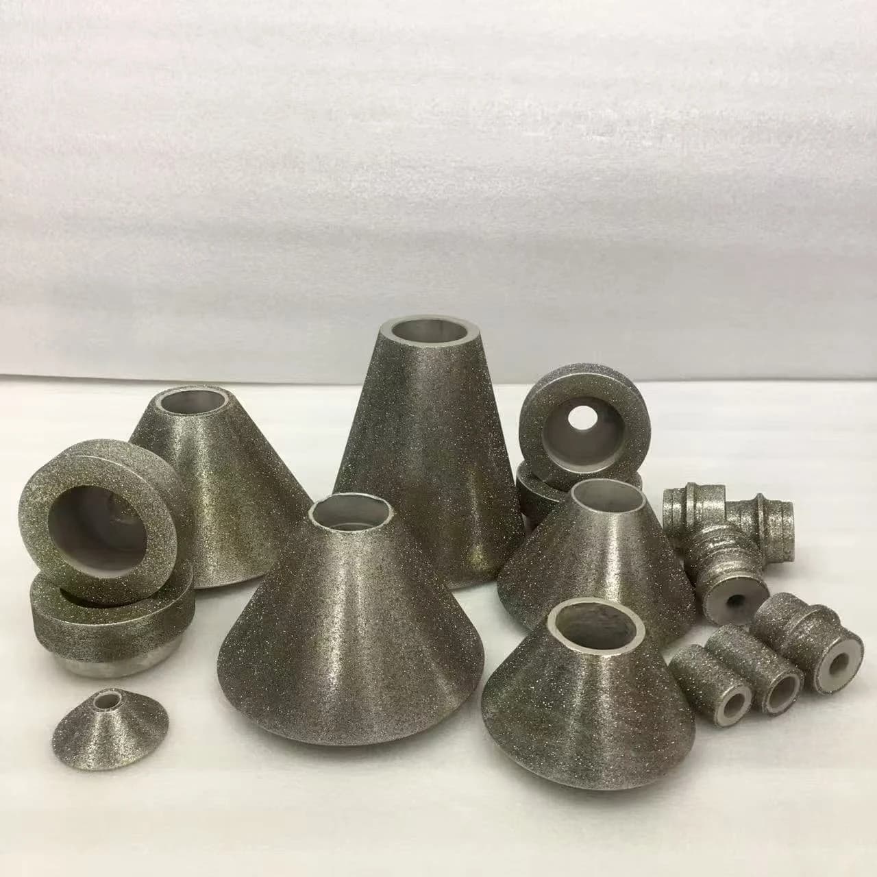 assorted electroplated diamond cone and ring tools